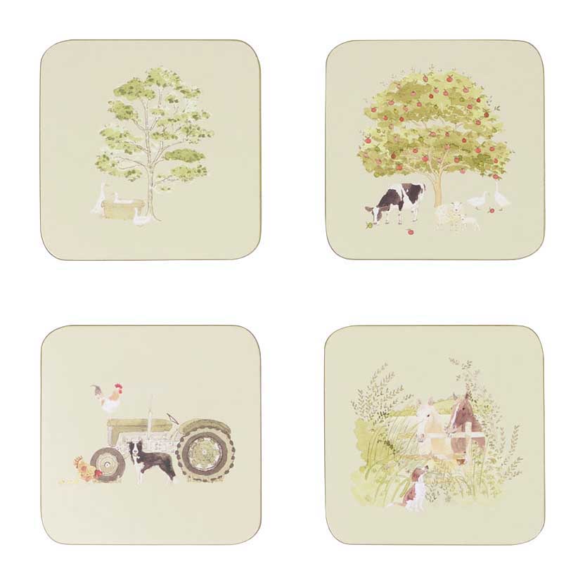 Sophie Allport Coasters - Set Of 4 - Farm Friends